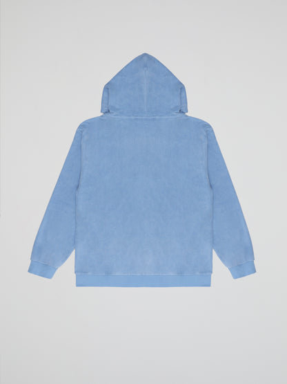 BHYPE SOCIETY BLUE SOFT TOWELLING ZIPPED HOODIE