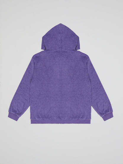 BHYPE SOCIETY PURPLE SOFT TOWELLING ZIPPED HOODIE