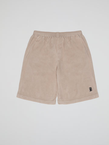 BHYPE SOCIETY BEIGE SOFT TOWELLING SHORT