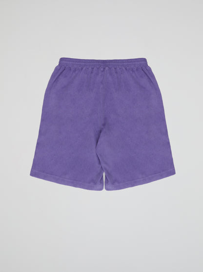 BHYPE SOCIETY PURPLE SOFT TOWELLING SHORT