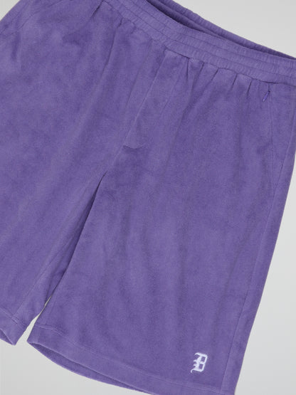 BHYPE SOCIETY PURPLE SOFT TOWELLING SHORT