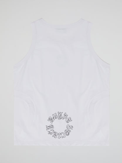 BHYPE SOCIETY WHITE TANK TOP CENTER REVERSE LOGO