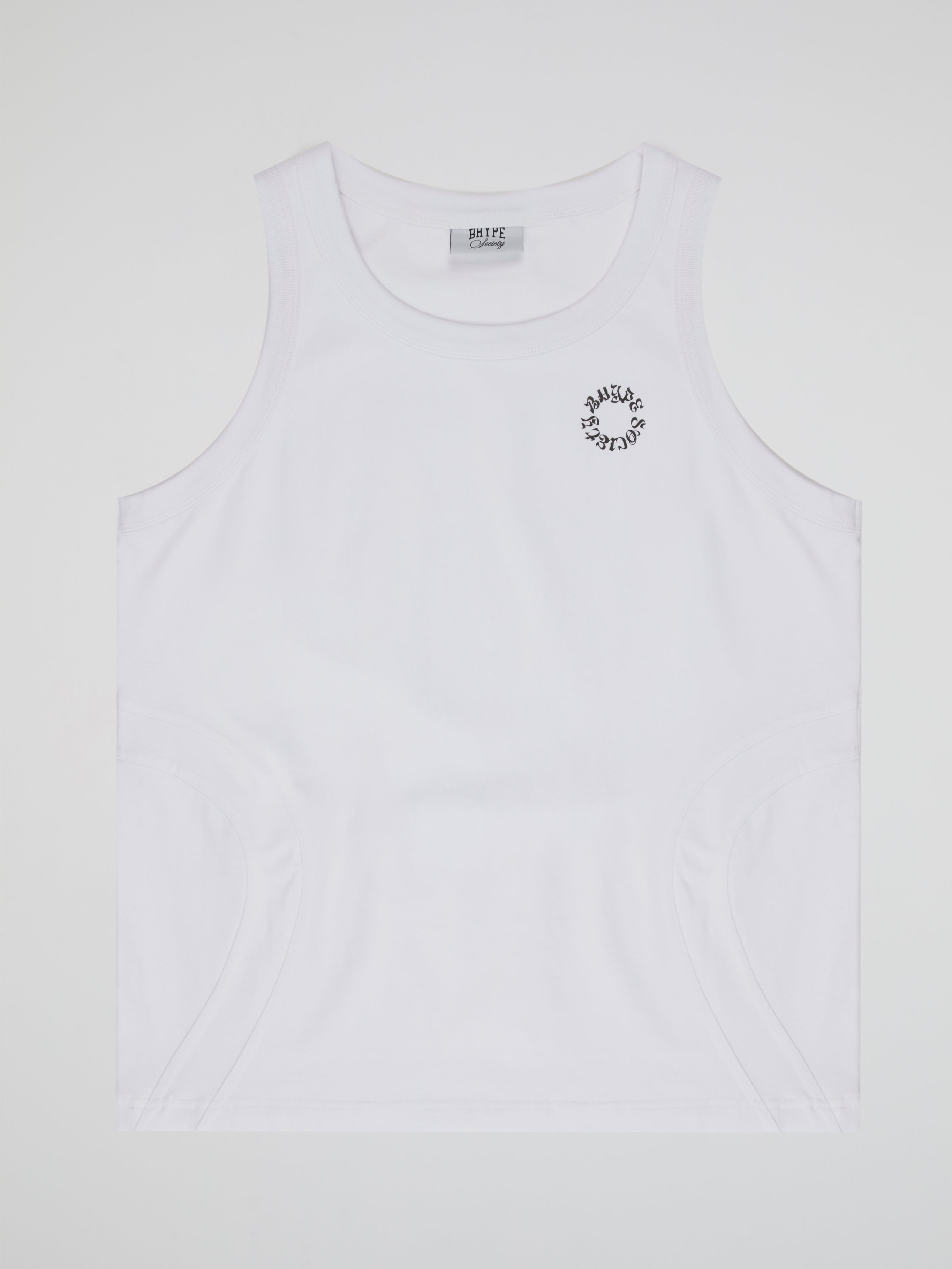 BHYPE SOCIETY WHITE TANK TOP LEFT CHEST REVERSE LOGO