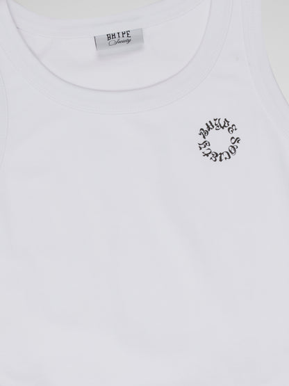 BHYPE SOCIETY WHITE TANK TOP LEFT CHEST REVERSE LOGO