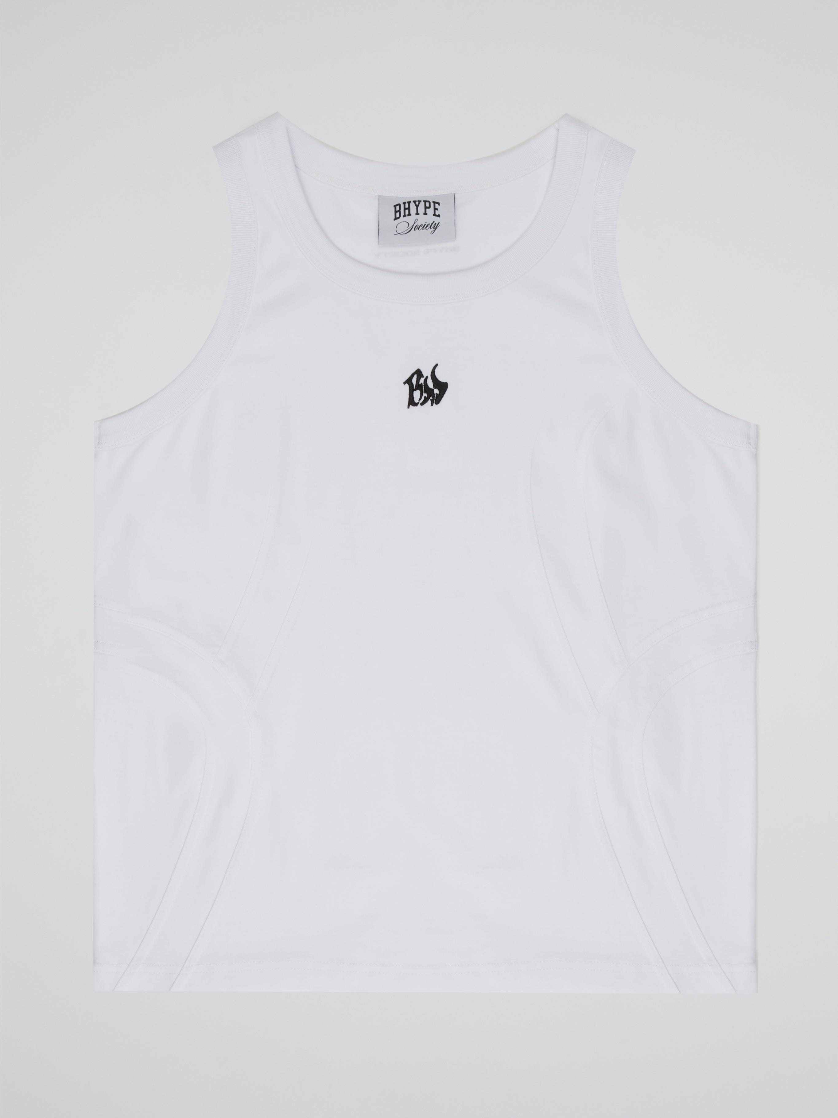 BHYPE SOCIETY WHITE TANK TOP - BHS BLACK LOGO