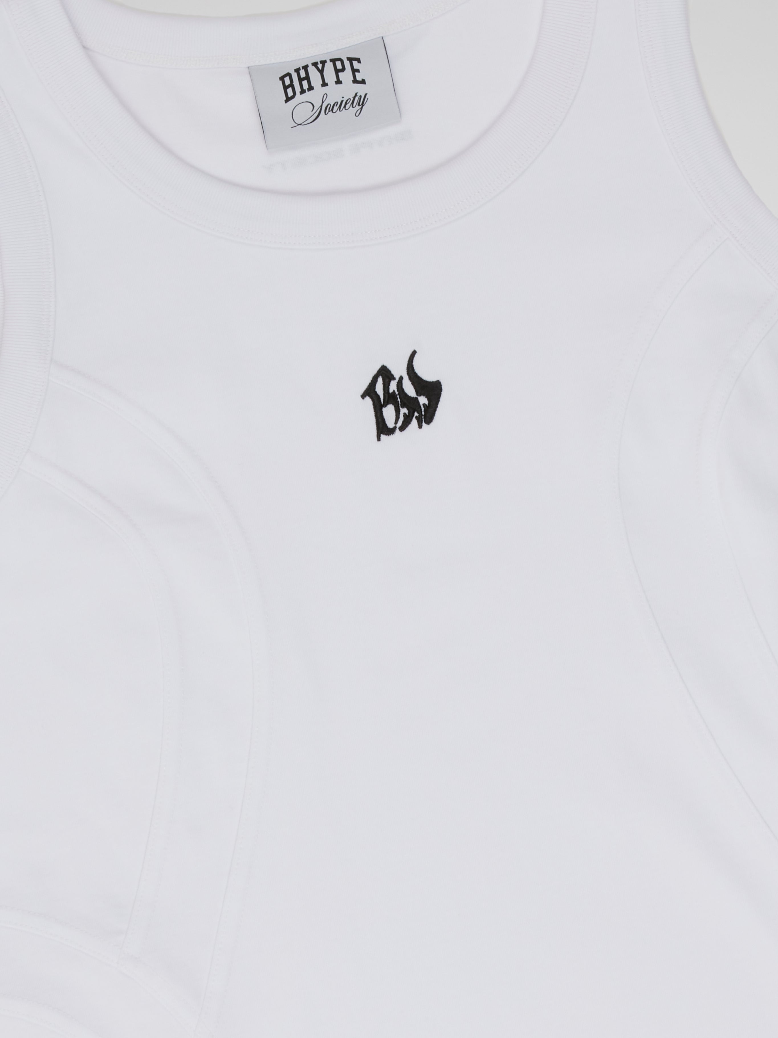 BHYPE SOCIETY WHITE TANK TOP - BHS BLACK LOGO