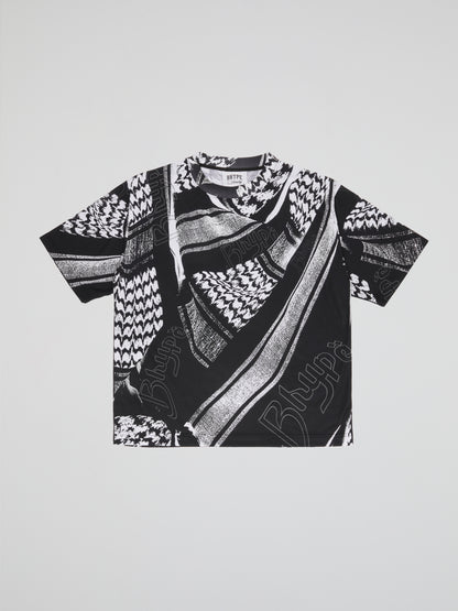 BHYPE SOCIETY BLACK & WHITE TSHIRT - KEFFIYEH COLLECTION