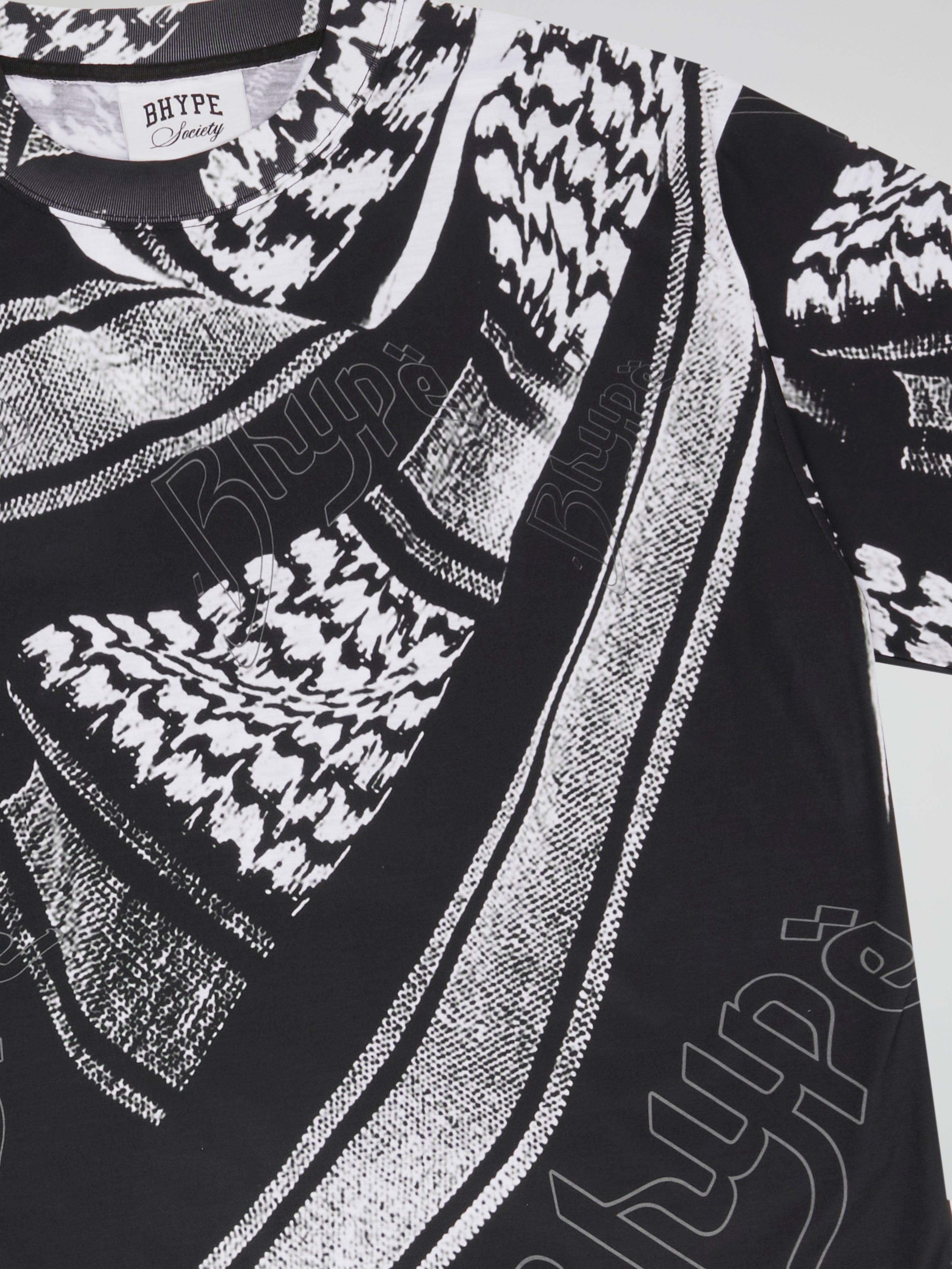 BHYPE SOCIETY BLACK & WHITE TSHIRT - KEFFIYEH COLLECTION