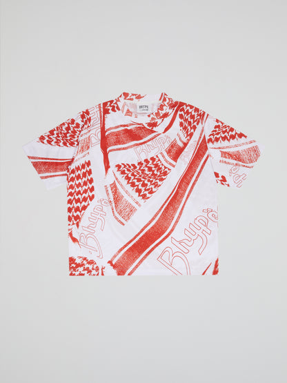 BHYPE SOCIETY RED & WHITE TSHIRT - KEFFIYEH COLLECTION