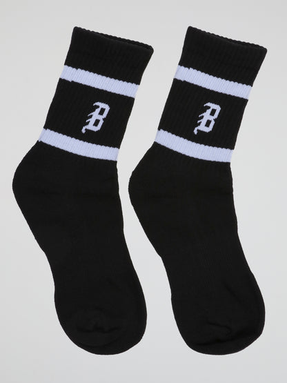 BHYPE SOCIETY - VARSITY SPORT BLACK SOCKS