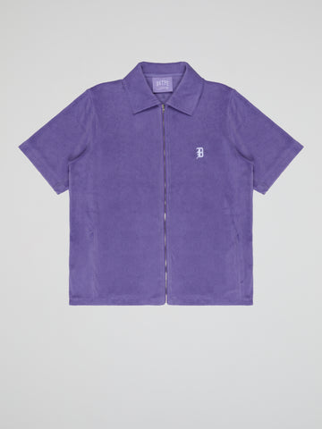 BHYPE SOCIETY PURPLE SOFT TOWELLING ZIPPED JACKET