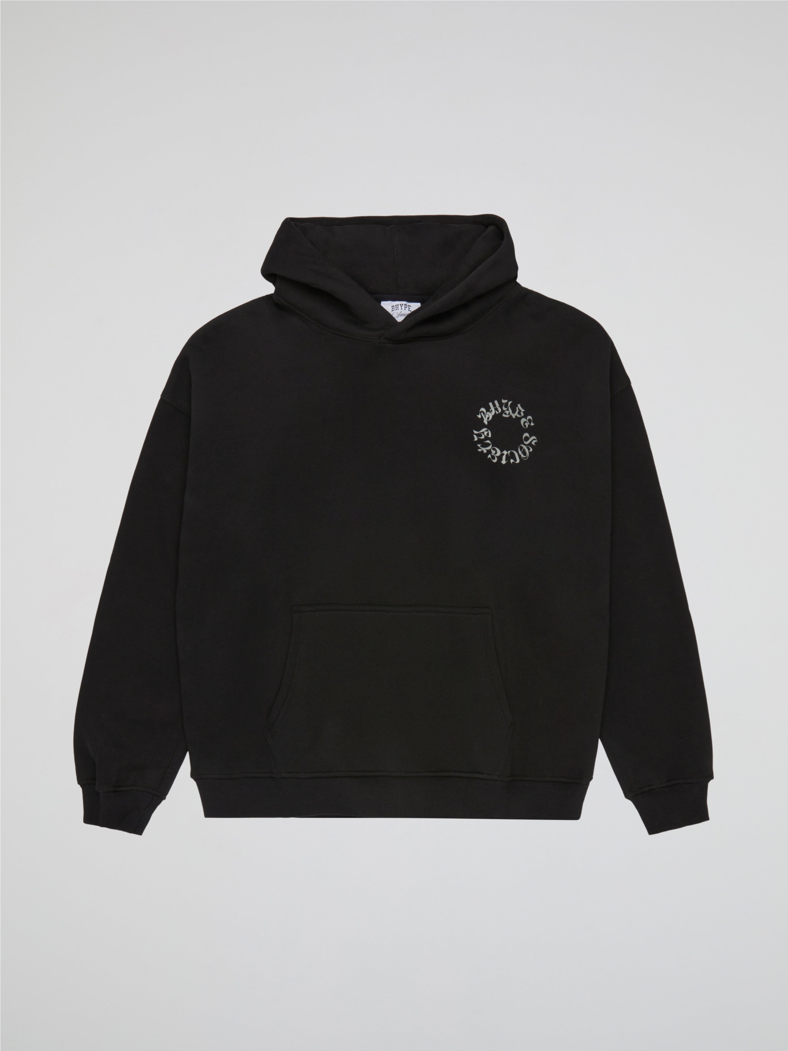 BHYPE SOCIETY CIRCLE LOGO BLACK HOODIE