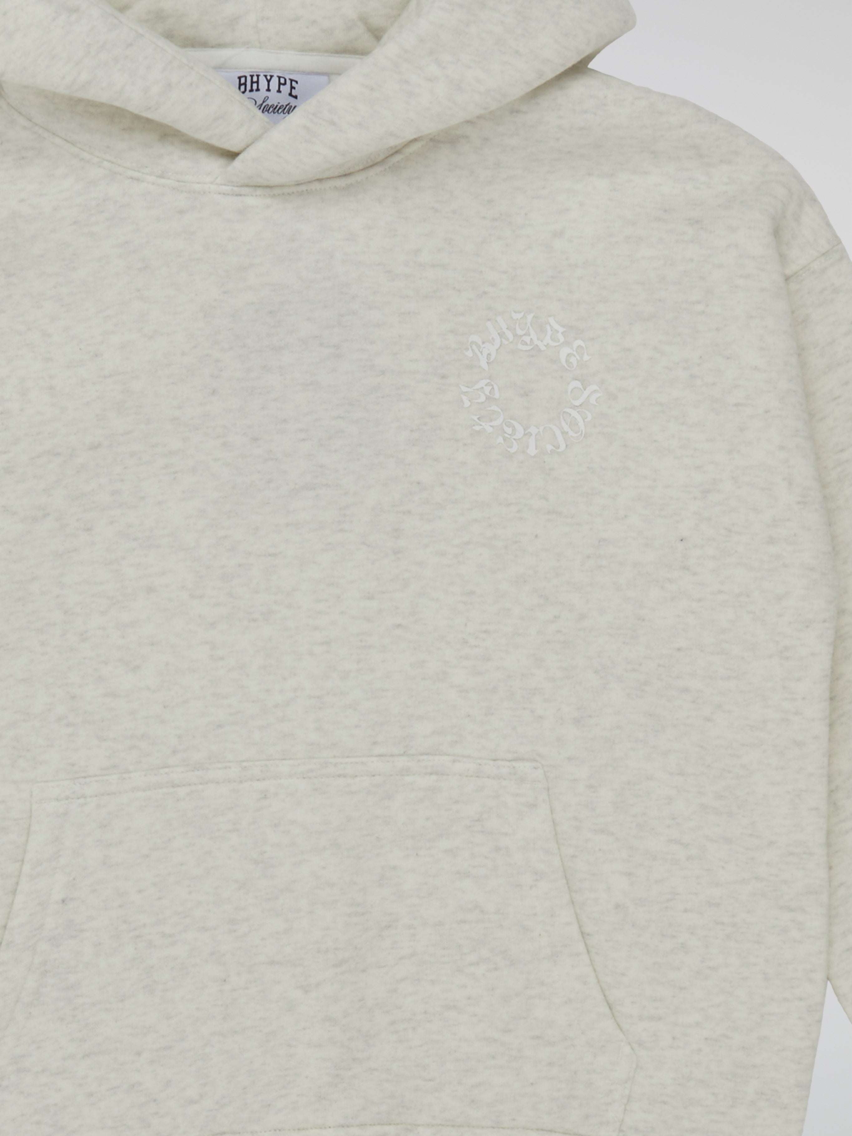 BHYPE SOCIETY CIRCLE LOGO LIGHT GREY HOODIE - KIDS