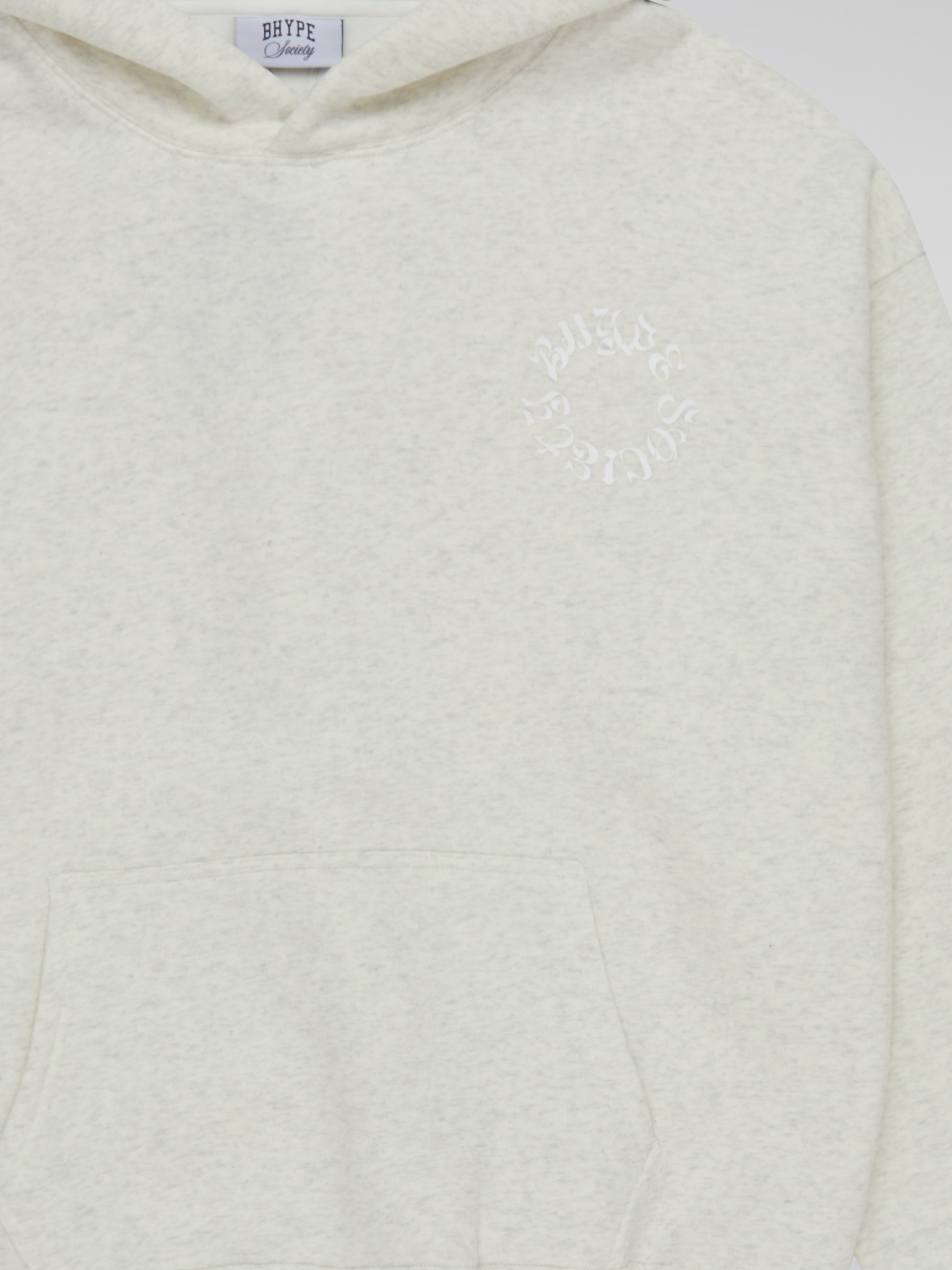 BHYPE SOCIETY CIRCLE LOGO LIGHT GREY HOODIE