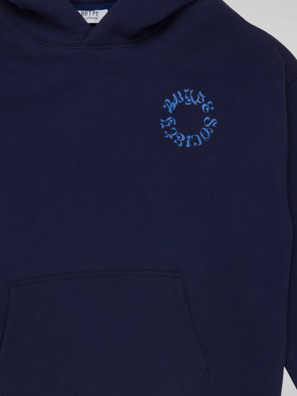 BHYPE SOCIETY CIRCLE LOGO NAVY BLUE HOODIE