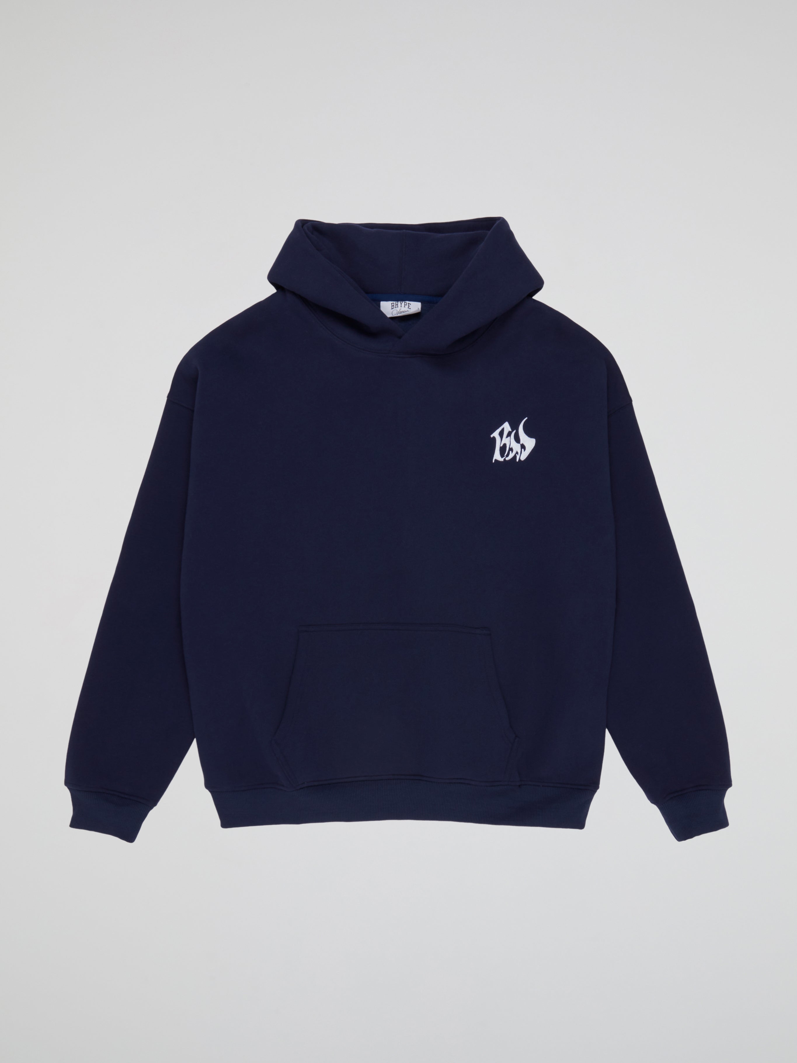 BHYPE SOCIETY NAVY BLUE HOODIE - BHS LOGO