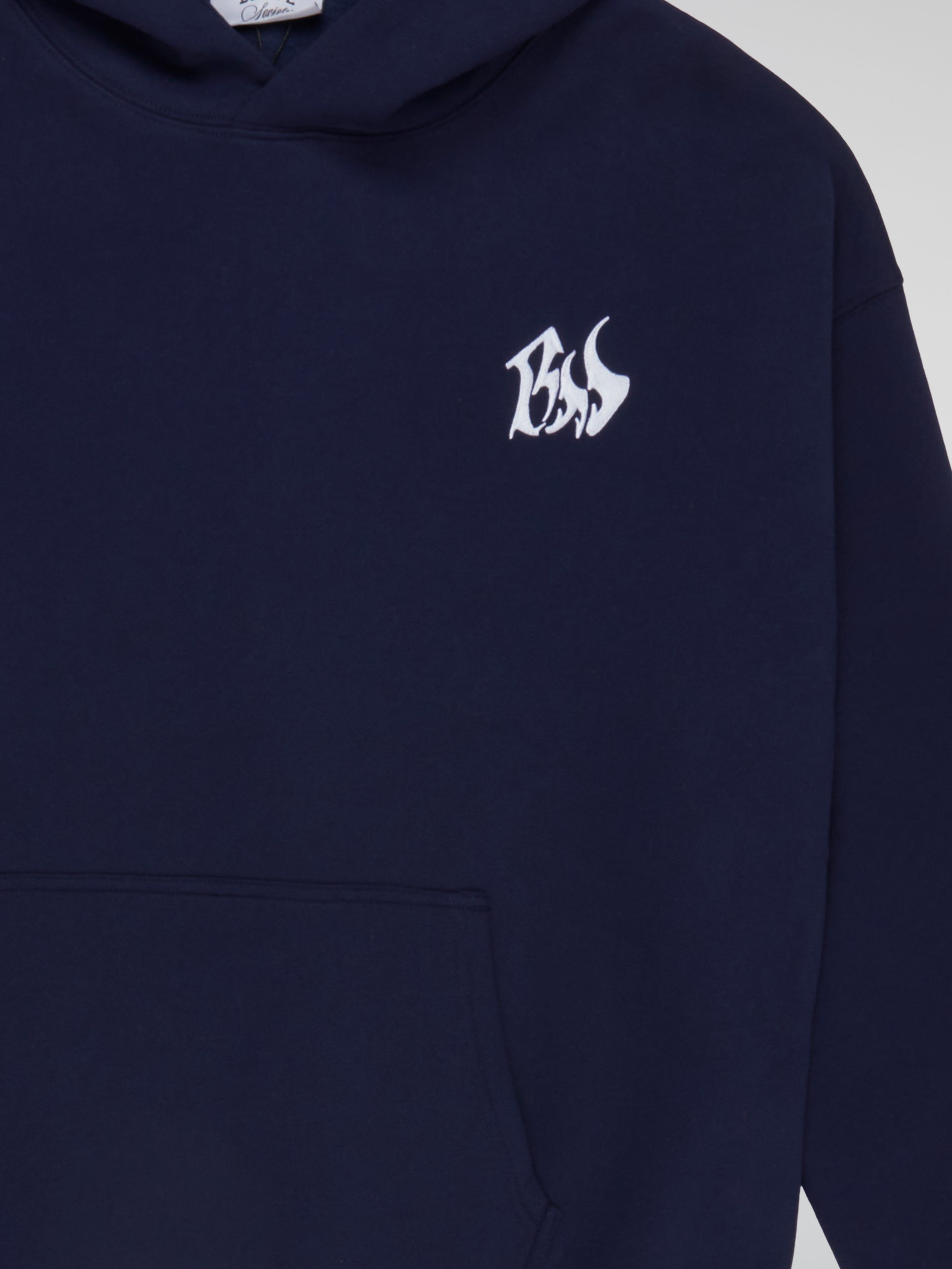 BHYPE SOCIETY NAVY BLUE HOODIE - BHS LOGO