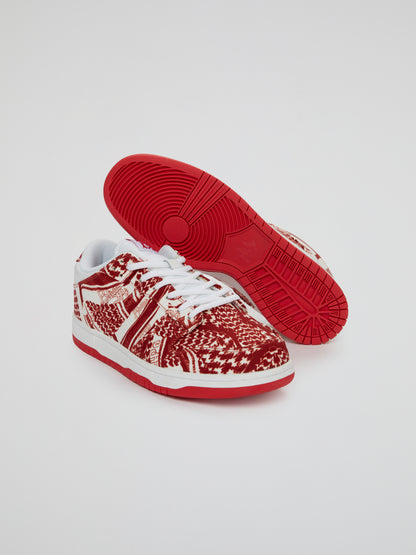 BHYPE SOCIETY EXCLUSIVE SNEAKERS - FULL RED KEFFIYEH