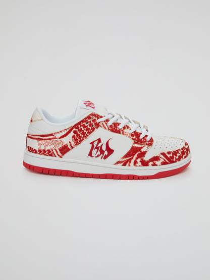 BHYPE SOCIETY EXCLUSIVE SNEAKERS - HALF RED KEFFIYEH