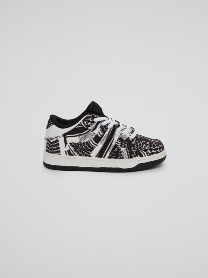 BHYPE SOCIETY EXCLUSIVE SNEAKERS - FULL BLACK KEFFIYEH (KIDS)