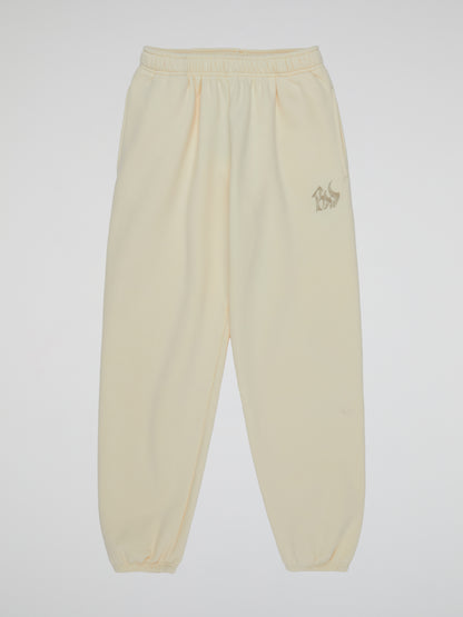 BHYPE SOCIETY HOODED CREAM PANTS - BHS LOGO