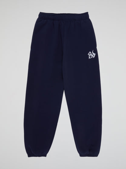 BHYPE SOCIETY HOODED NAVY BLUE PANTS - BHS LOGO