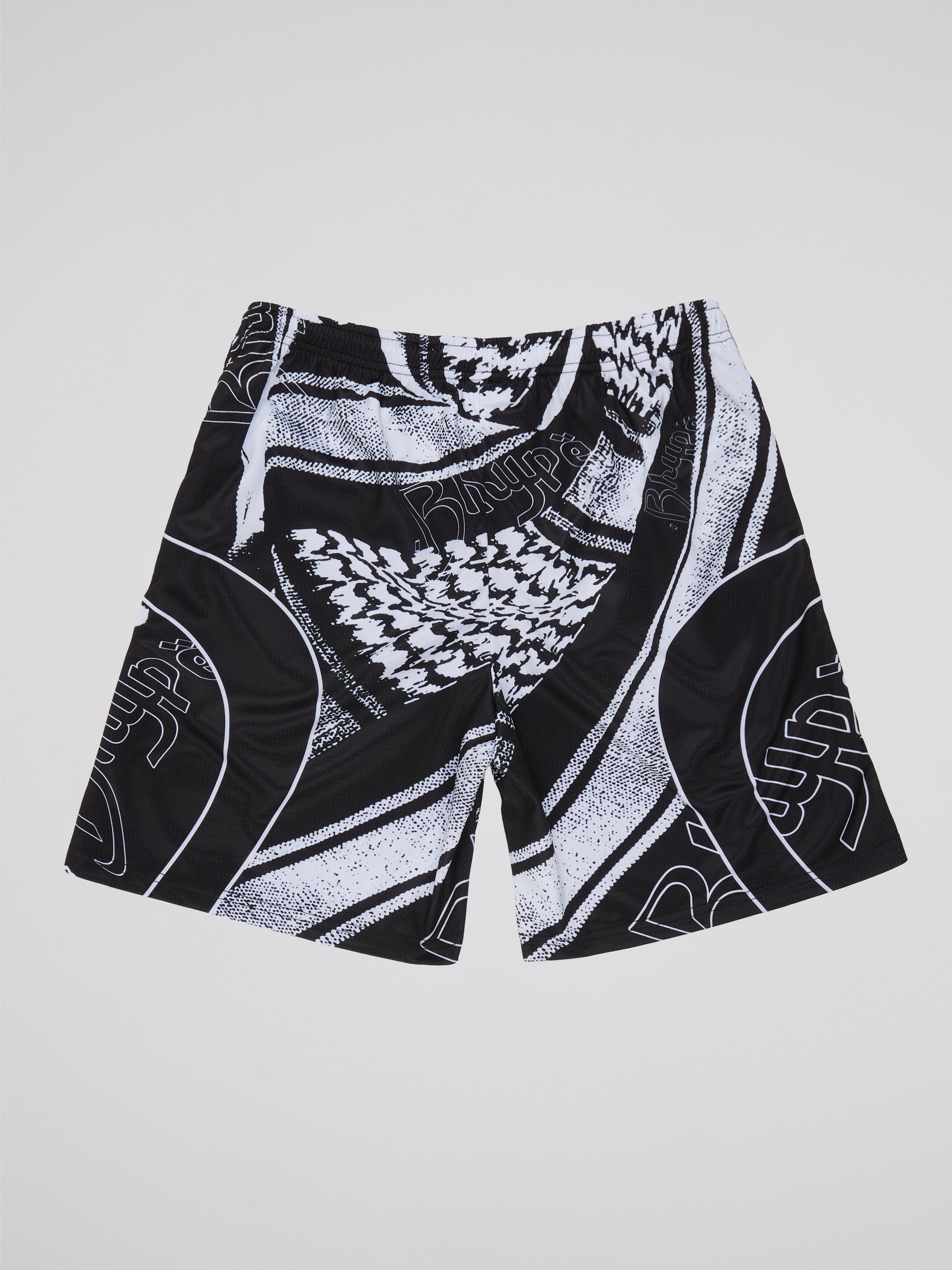 BHYPE SOCIETY BLACK & WHITE FOOTBALL SOCCER SHORTS