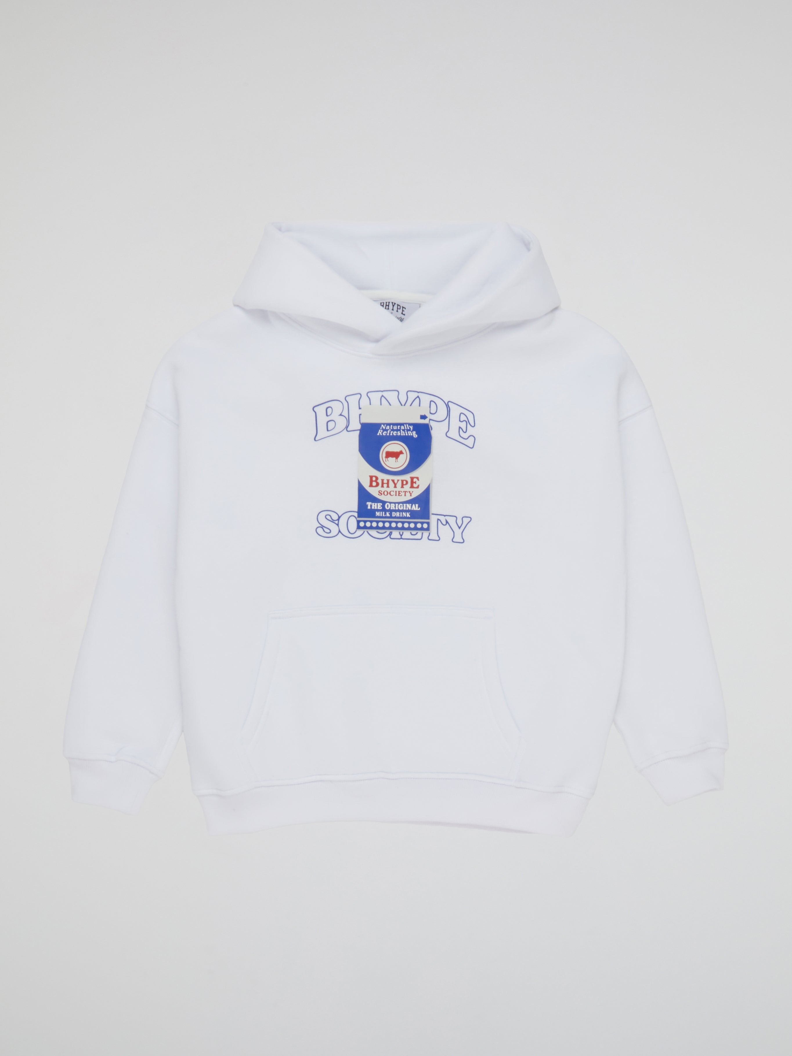 BHYPE SOCIETY WHITE MILK CARTON HOODIE - KIDS