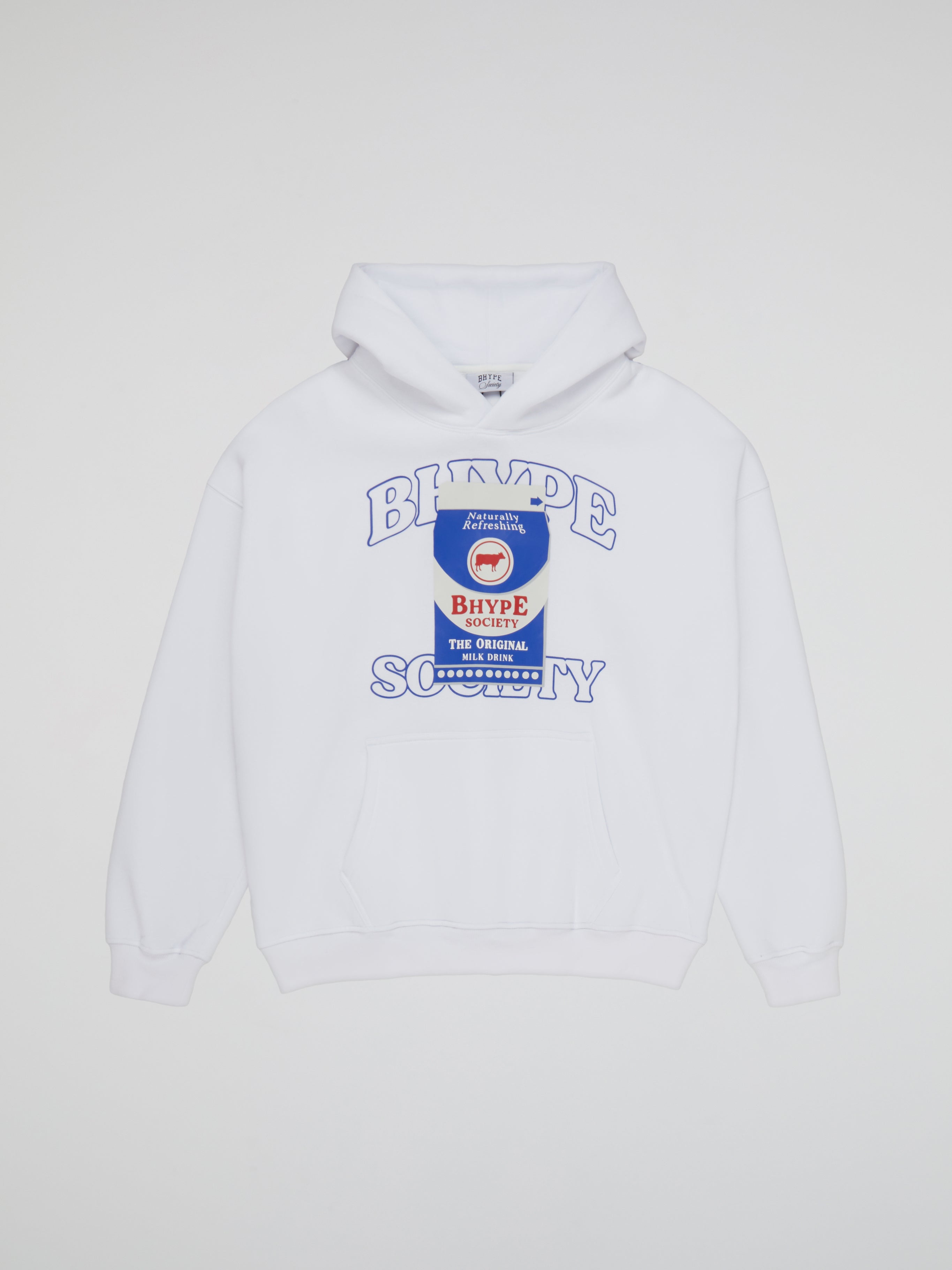 BHYPE SOCIETY WHITE MILK CARTON HOODIE