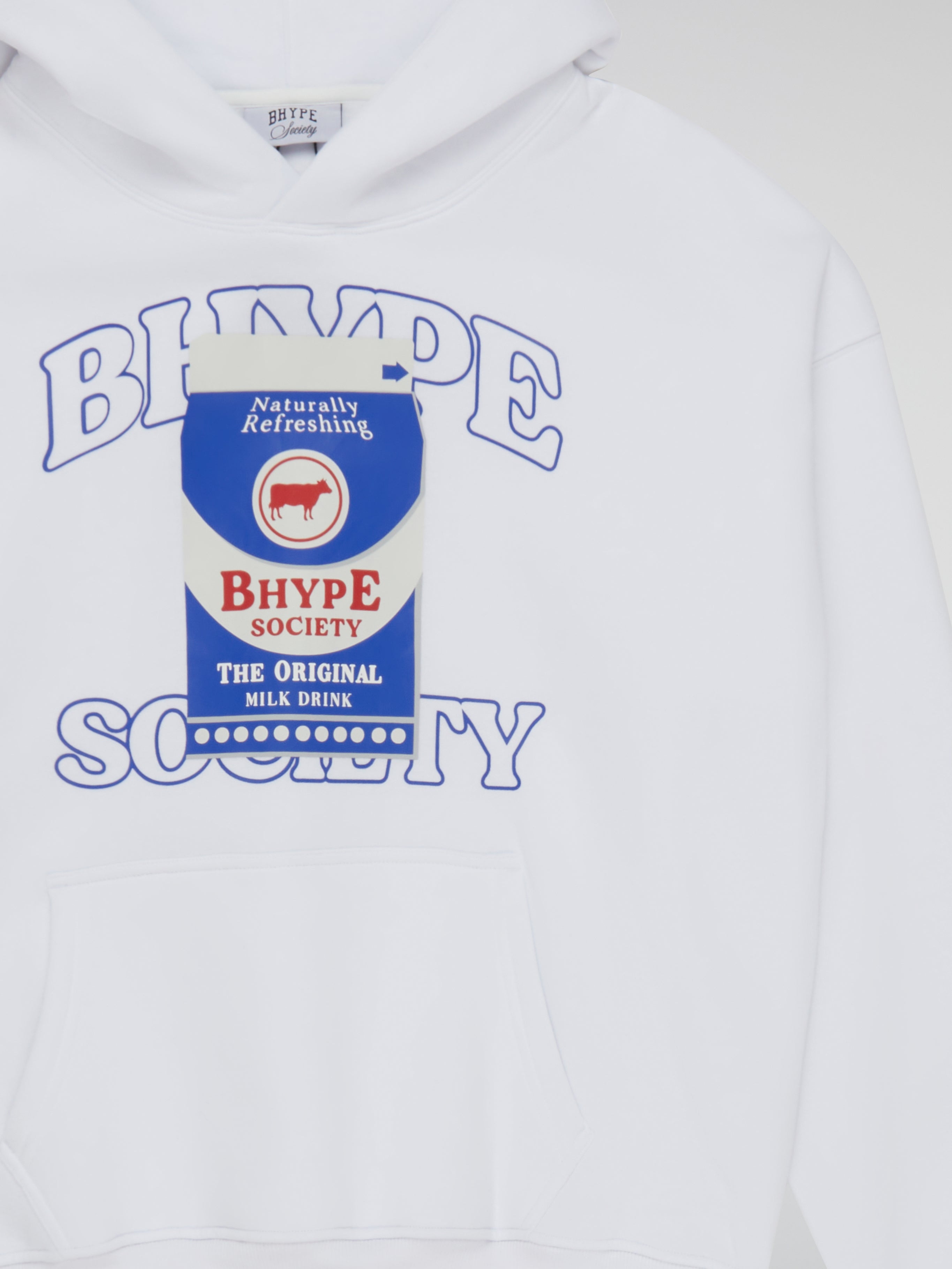 BHYPE SOCIETY WHITE MILK CARTON HOODIE