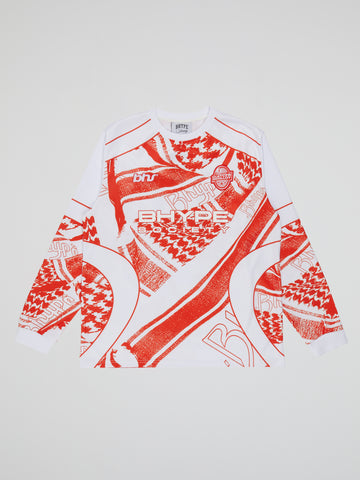 BHYPE SOCIETY RED & WHITE FOOTBALL SOCCER JERSEY