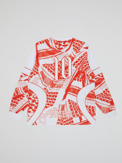 BHYPE SOCIETY RED & WHITE FOOTBALL SOCCER JERSEY