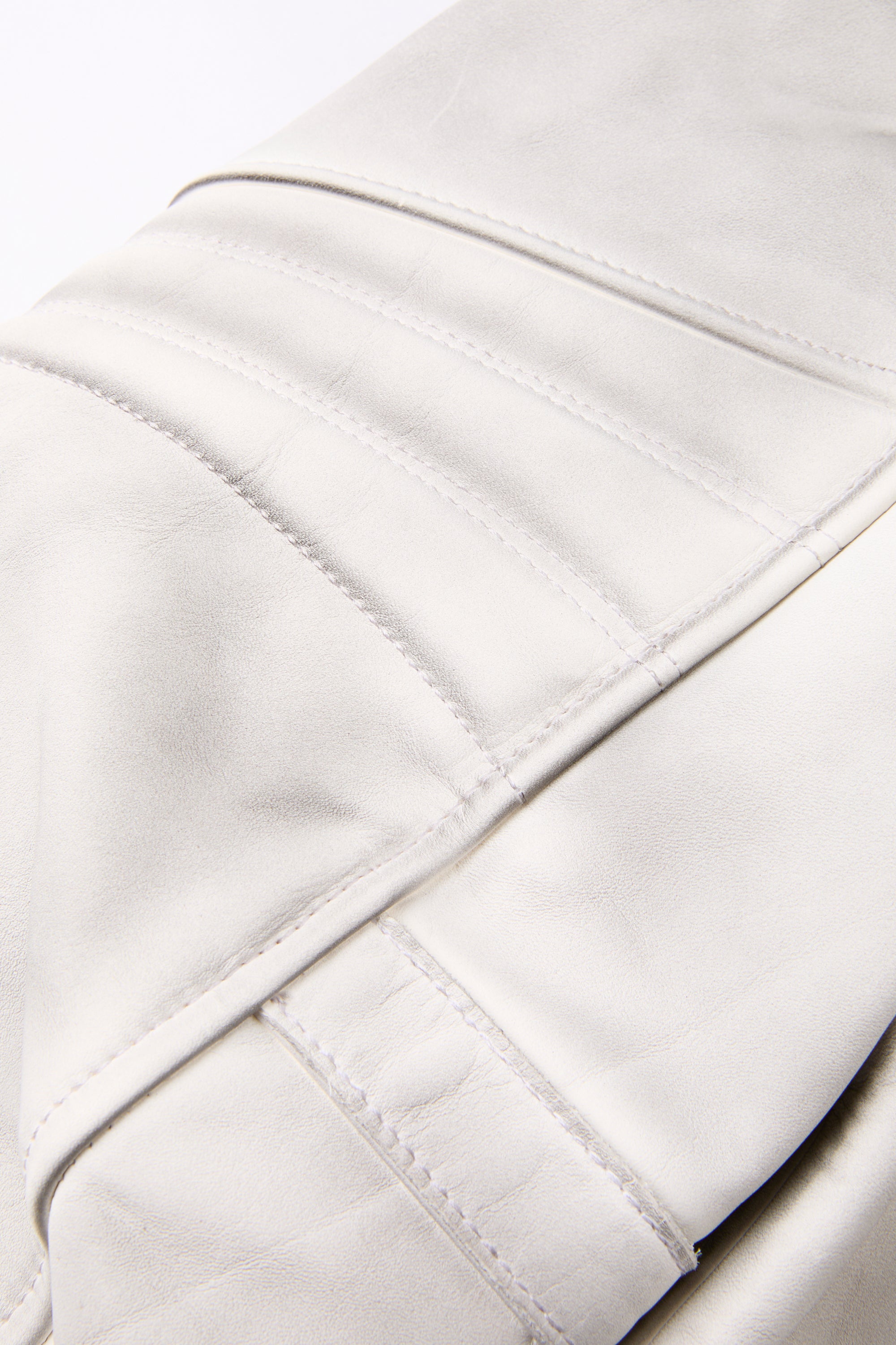 Dumist – White Leather Biker Jacket