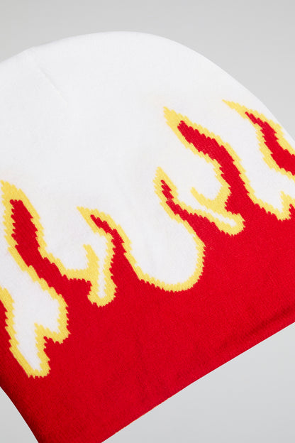 DUMIST KOREA FLAMES WHITE BEANIE