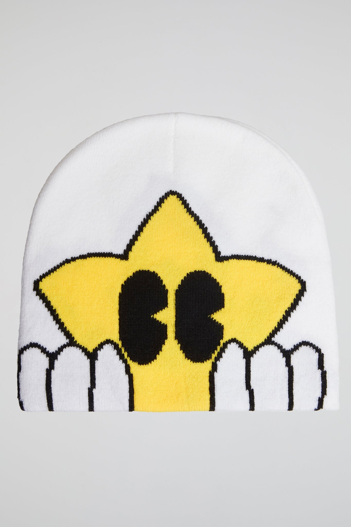 DUMIST KOREA STAR FINGERS WHITE BEANIE