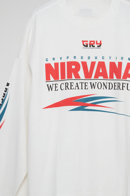 DUMIST KOREA WHITE NIRVANA LONG SLEEVES TSHIRT