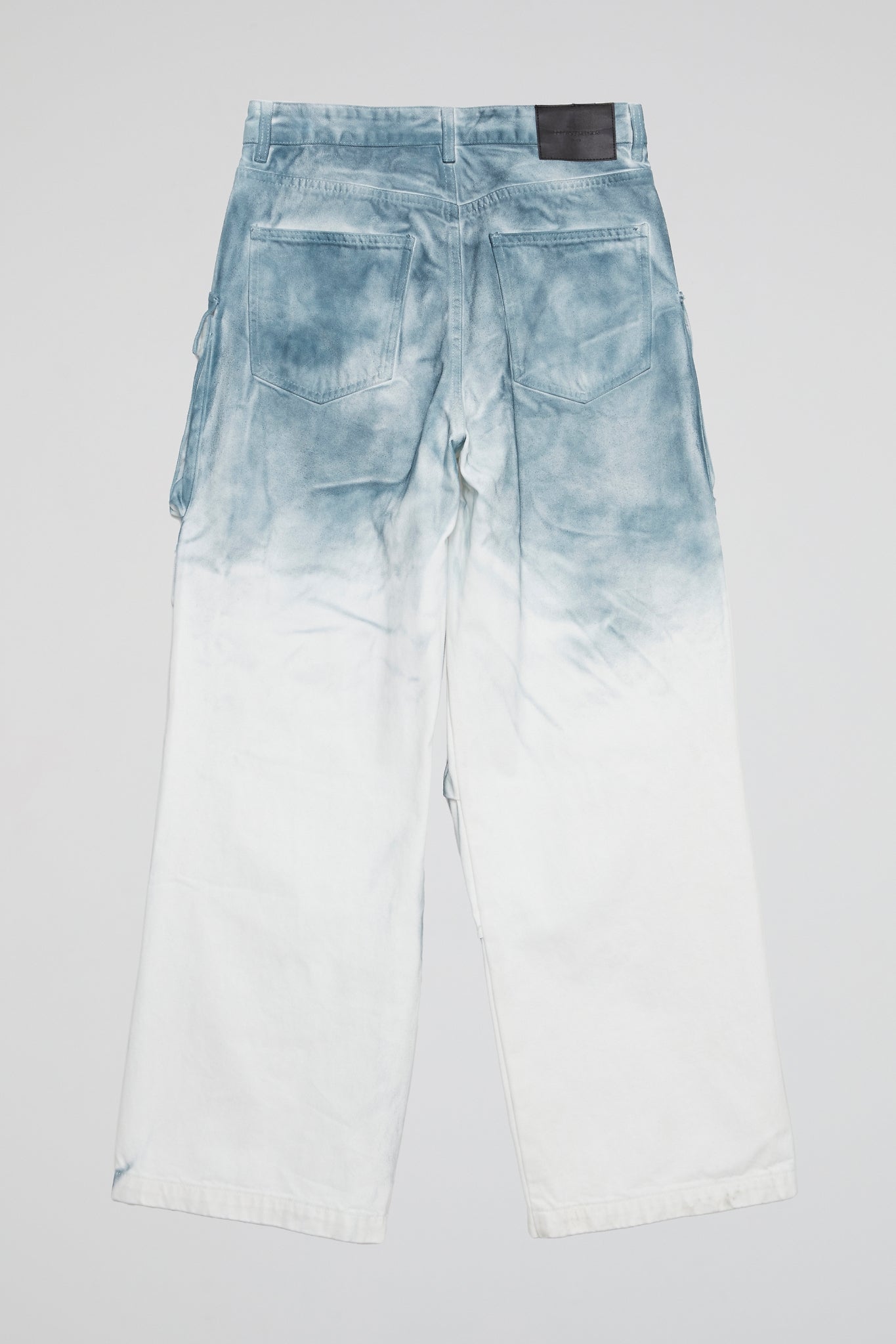 DUMIST KOREA WASHED DENIM CARGO LIGHT BLUE PANTS