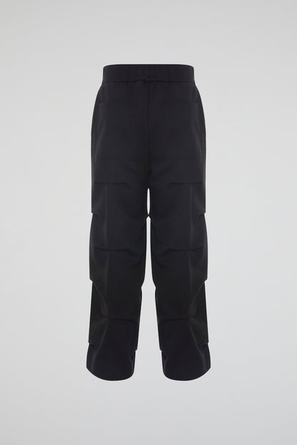 DUMIST KOREA BLACK NYLON TECHNICAL TROUSERS PANTS