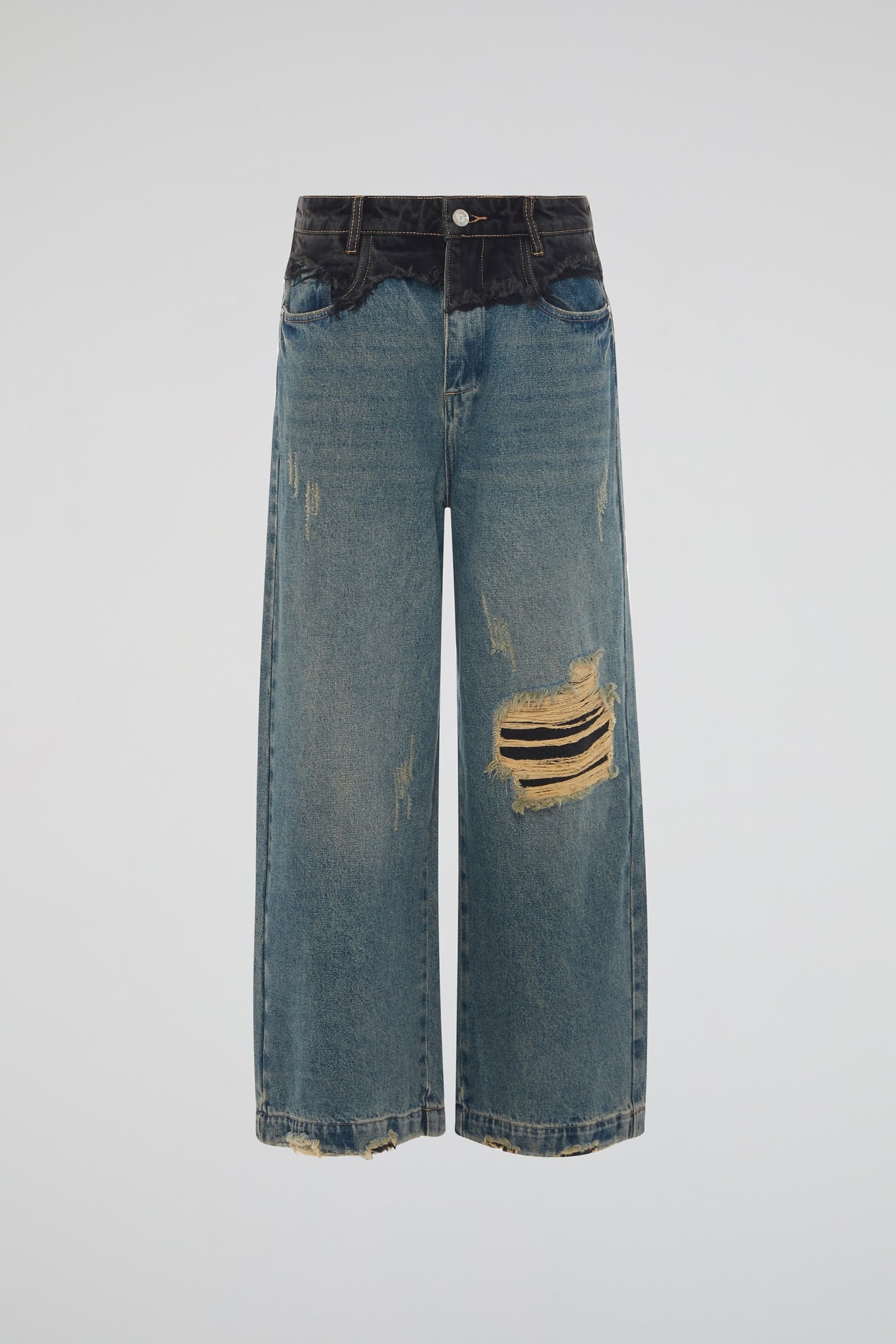 DUMIST KOREA BLACK & BLUE DENIM PANTS