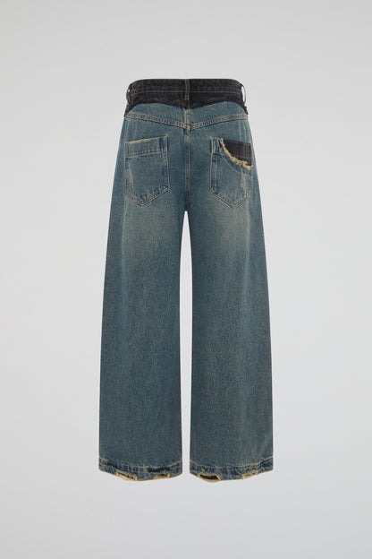 DUMIST KOREA BLACK & BLUE DENIM PANTS