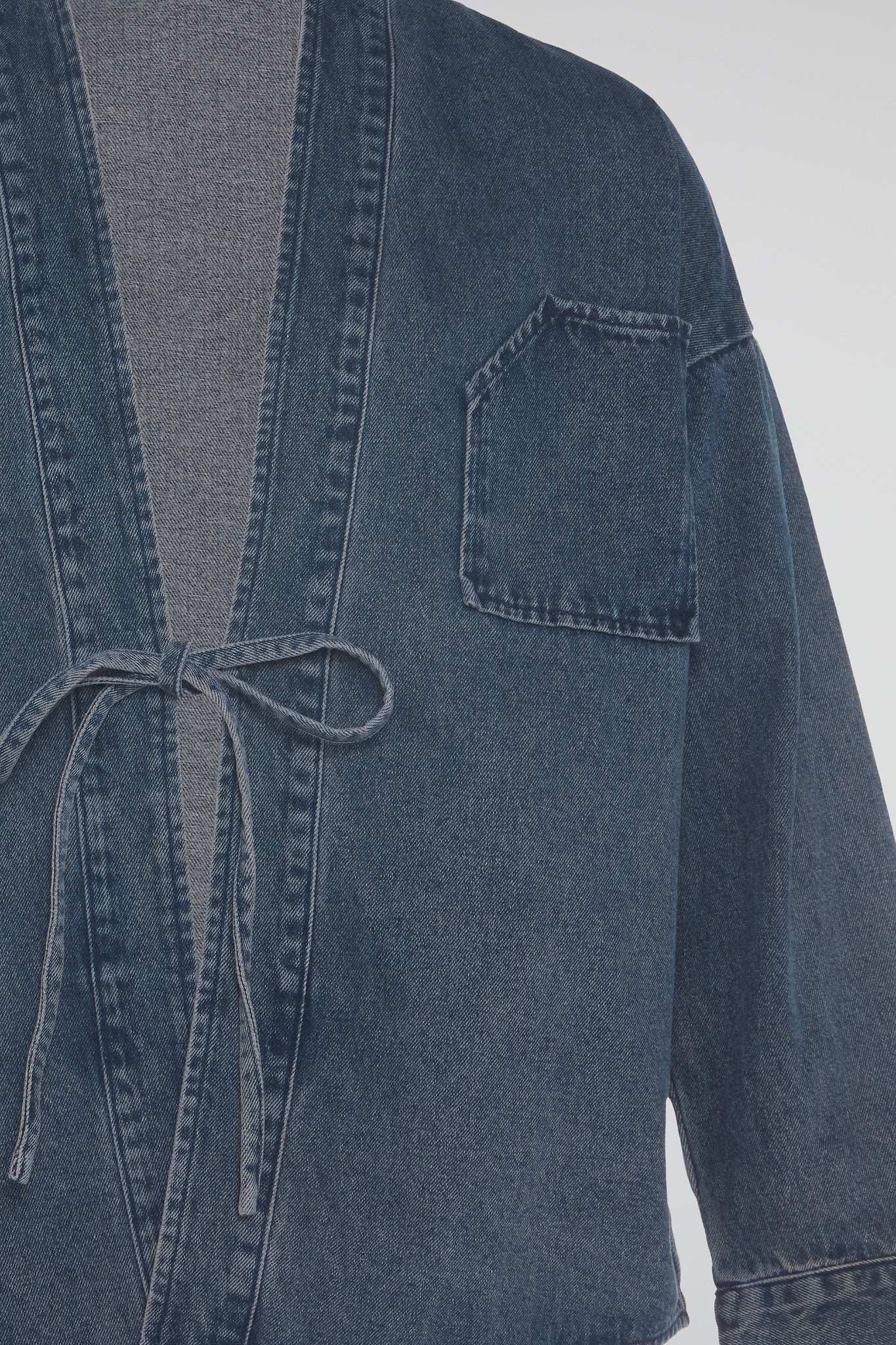 DUMIST KOREA BLUE DENIM ROBE JACKET