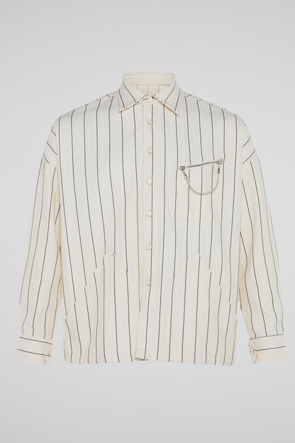 DUMIST KOREA STRIPPED WHITE SHIRT