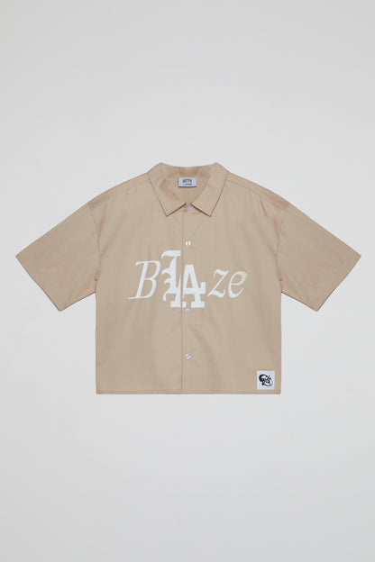 BHS BLAZE CROPPED BEIGE SHIRT