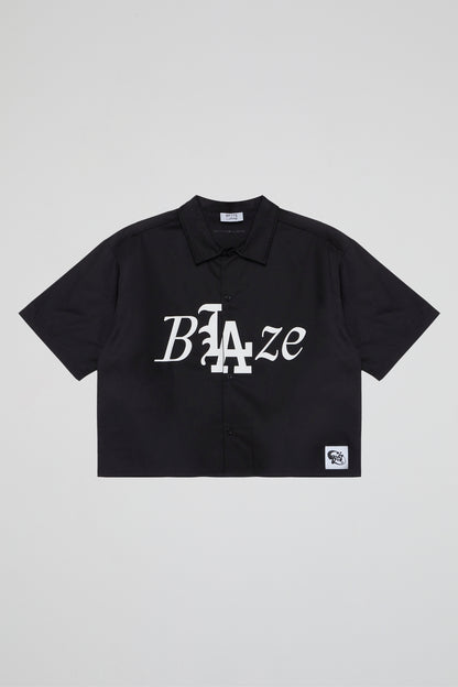 BHS BLAZE CROPPED BLACK SHIRT