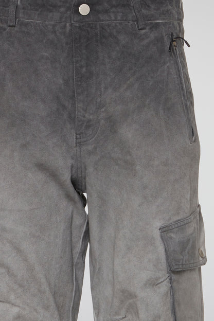 DUMIST KOREA GREY FADED CARGO JEANS