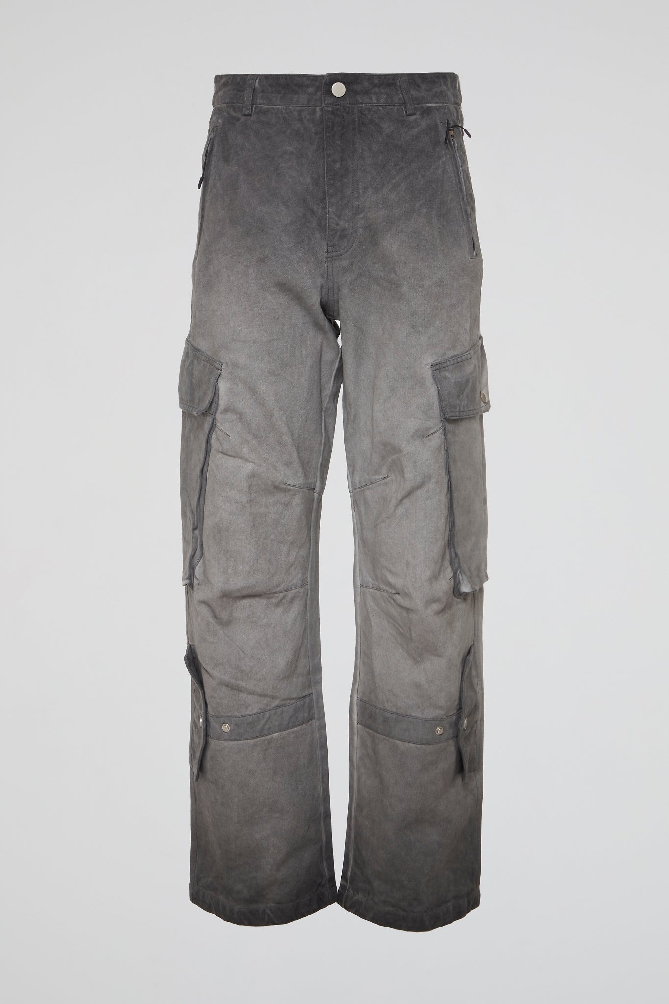 DUMIST KOREA GREY FADED CARGO JEANS