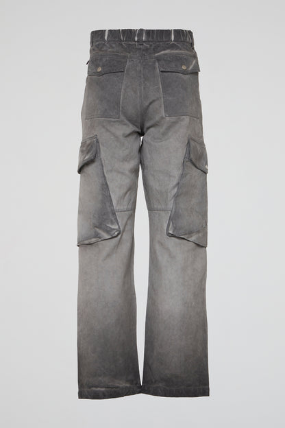 DUMIST KOREA GREY FADED CARGO JEANS