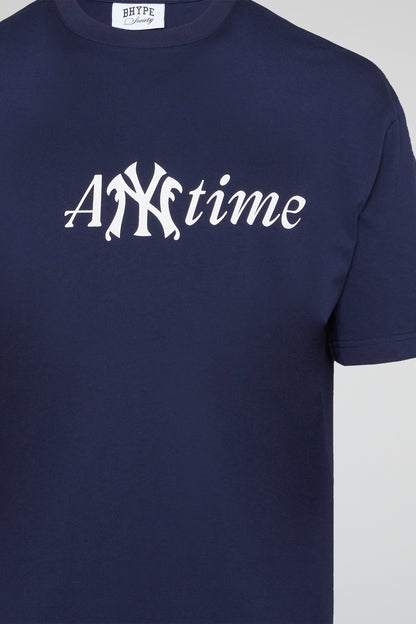 BHYPE SOCIETY - ANY TIME NAVY BLUE TSHIRT