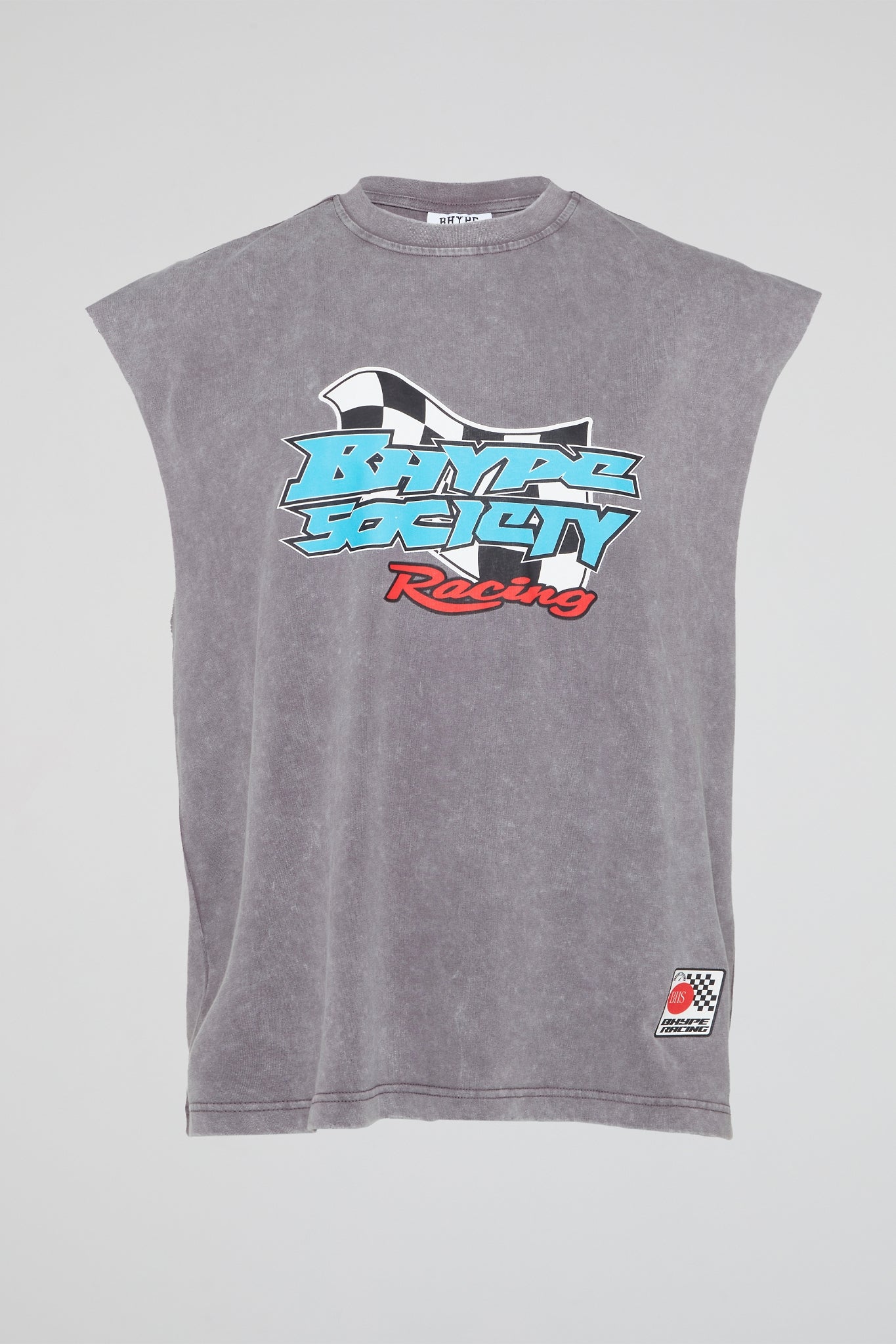 BHYPE SOCIETY RACING - STONE WASH SLEEVELESS TSHIRT TURQUOISE EDITION