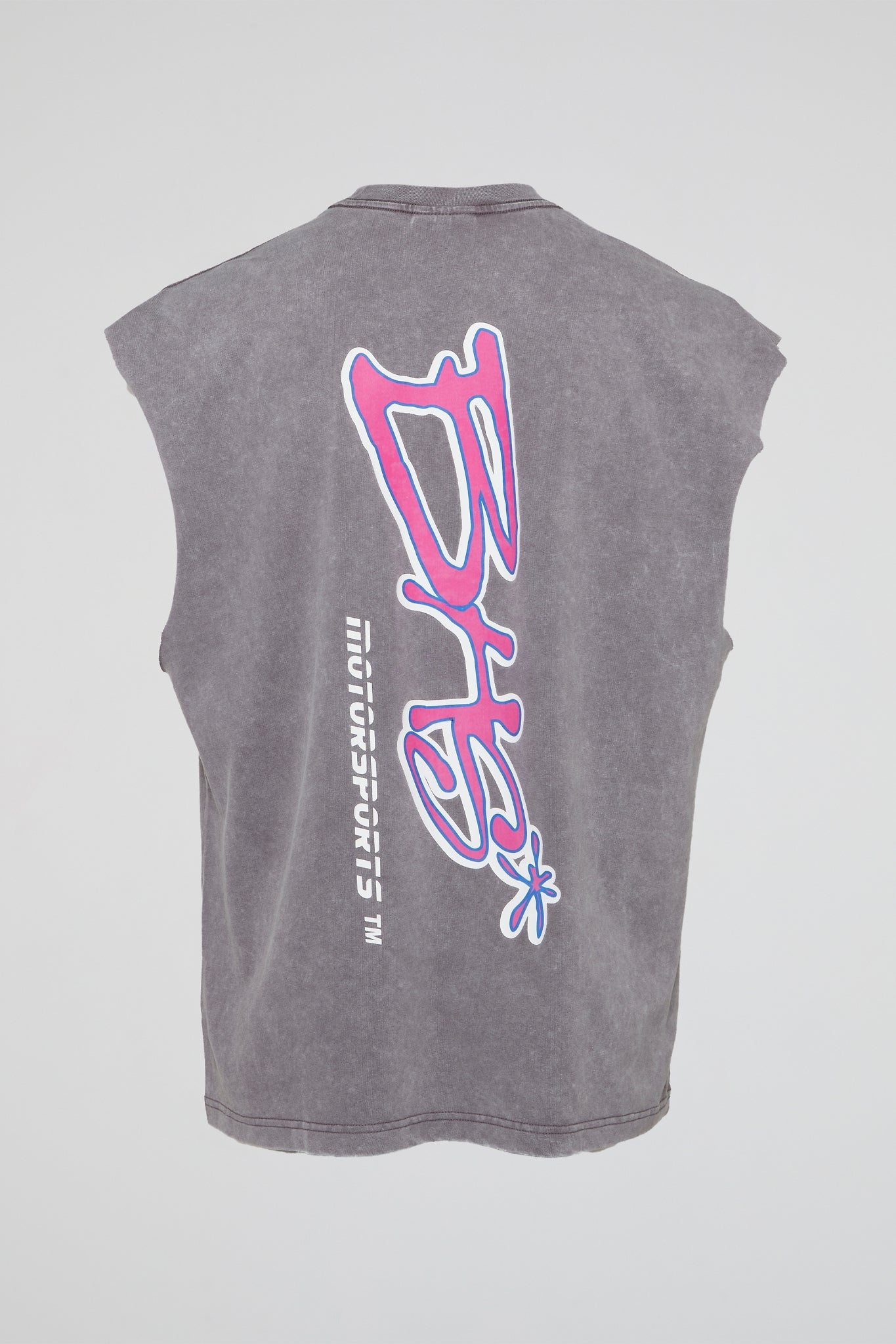 BHYPE SOCIETY RACING - STONE WASH SLEEVELESS TSHIRT PINK EDITION